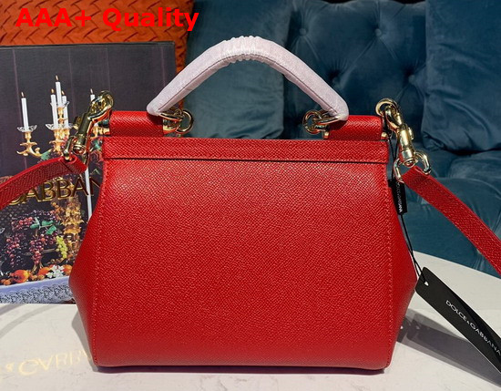 Dolce Gabbana Small Sicily Bag in Red Dauphine Calfskin Replica