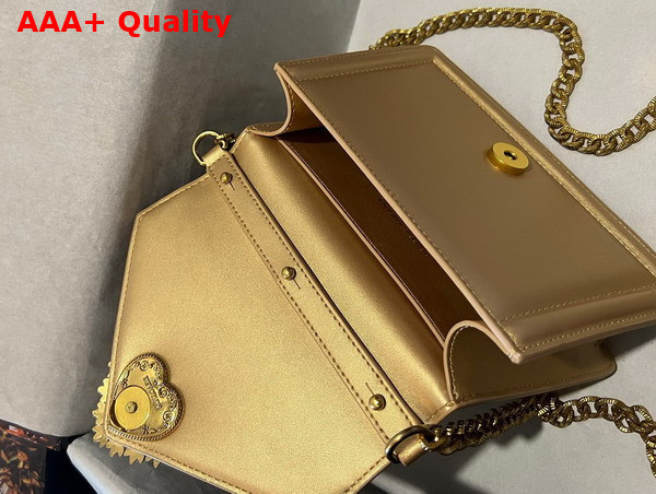 Dolce Gabbana Small Smooth Calfskin Devotion Bag Gold Replica