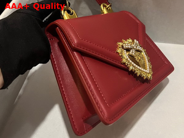 Dolce Gabbana Small Smooth Calfskin Devotion Bag Red Replica