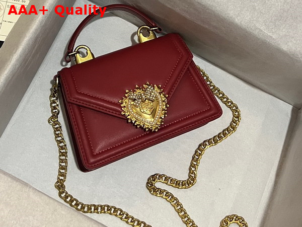 Dolce Gabbana Small Smooth Calfskin Devotion Bag Red Replica