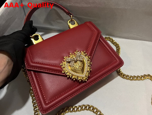 Dolce Gabbana Small Smooth Calfskin Devotion Bag Red Replica