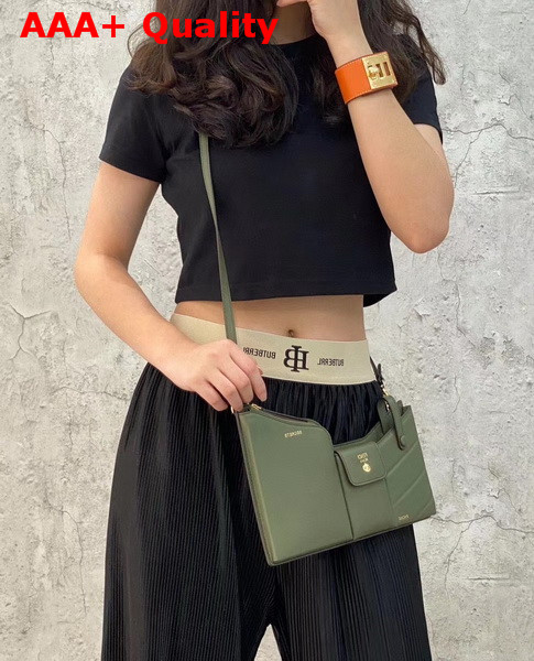 Fendi 3 Pocket Mini Bag in Green Calf Leather Replica