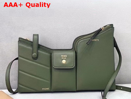 Fendi 3 Pocket Mini Bag in Green Calf Leather Replica