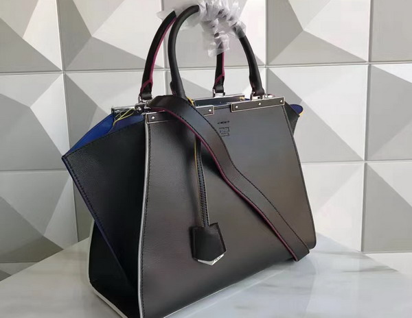 Fendi 3Jours Black Leather Shopper Bag For Sale