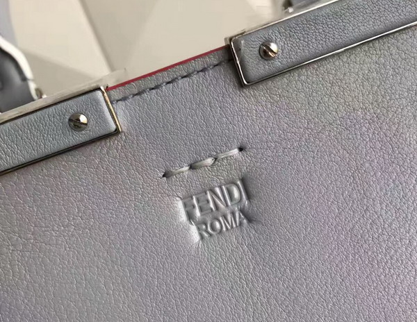 Fendi 3Jours Dark Grey Leather Shopper Bag For Sale