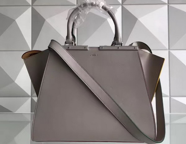 Fendi 3Jours Grey Leather Shopper Bag For Sale