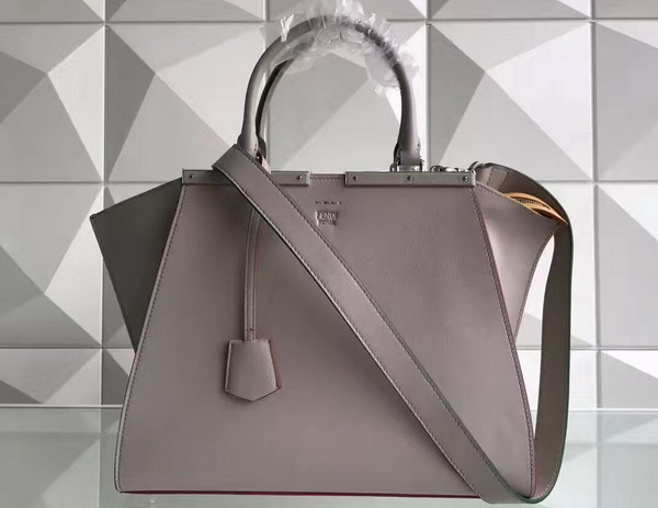 Fendi 3Jours Grey Leather Shopper Bag For Sale