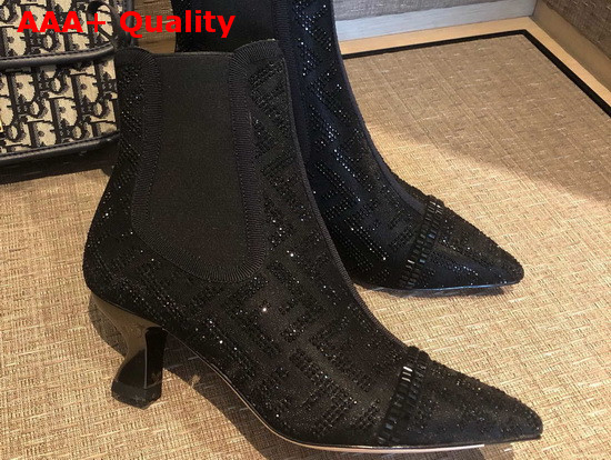 Fendi Ankle Boots Colibri in Black Mesh 55mm Heel Replica