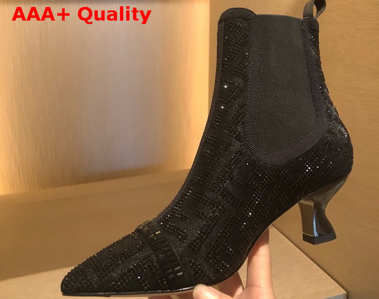 Fendi Ankle Boots Colibri in Black Mesh 55mm Heel Replica