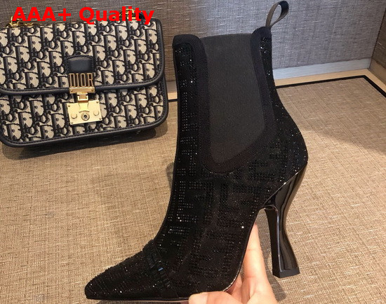 Fendi Ankle Boots Colibri in Black Mesh 95mm Heel Replica