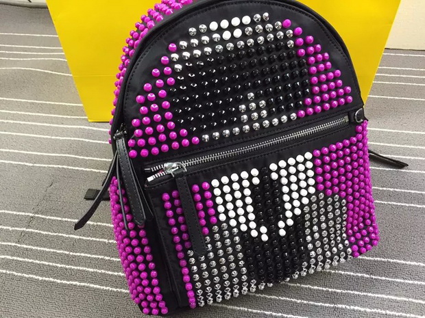 Fendi Backpack Mini In Nylon And Bag Bugs Pattern Studs for Sale