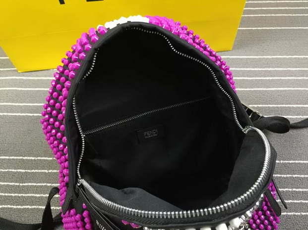 Fendi Backpack Mini In Nylon And Bag Bugs Pattern Studs for Sale