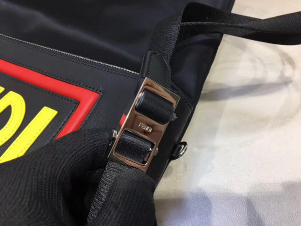 Fendi Backpack in Black Nylon and Leather For Sale