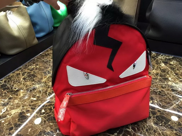 Fendi Bag Bugs Backpack In Red Nylon for Sale