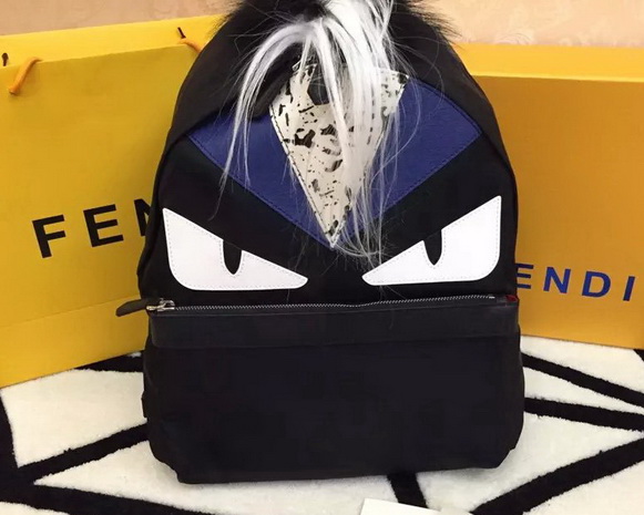 Fendi Bag Bugs Mini Backpack In Black Nylon for Sale