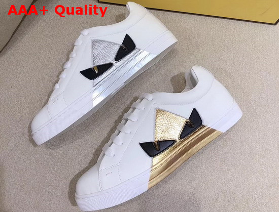 Fendi Bag Bugs Sneaker in White Calfskin Replica