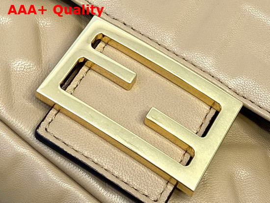 Fendi Baguette Bag in Beige Nappa Leather with Embossed FF Motif Replica