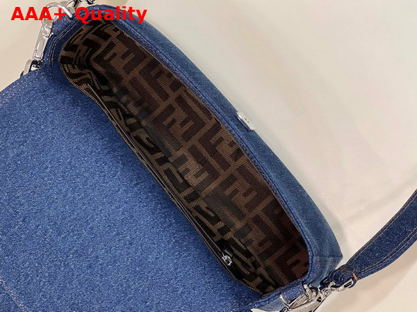 Fendi Baguette Bag in Navy Blue Denim Replica