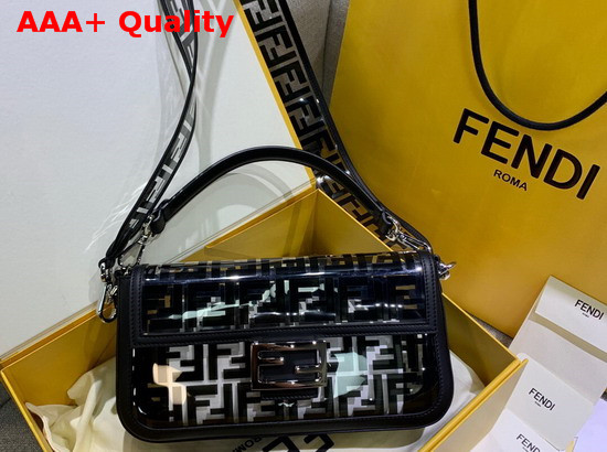 Fendi Baguette Bag in PU with FF Motif Printed in Black Replica