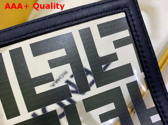 Fendi Baguette Bag in PU with FF Motif Printed in Black Replica