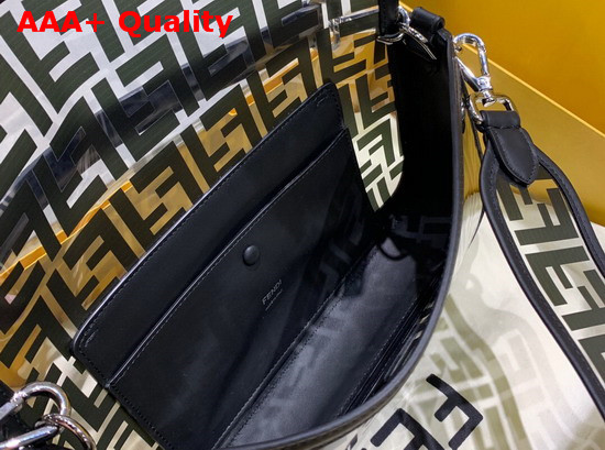 Fendi Baguette Bag in PU with FF Motif Printed in Black Replica