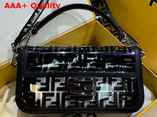 Fendi Baguette Bag in PU with FF Motif Printed in Black Replica