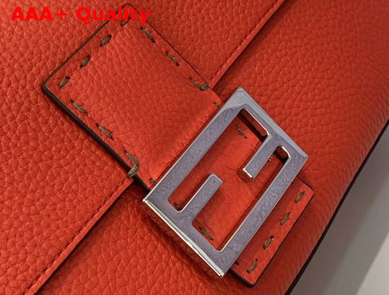 Fendi Baguette Bag in Red Romano Leather Replica