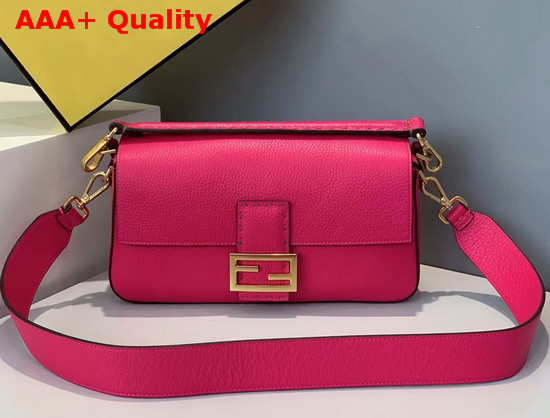 Fendi Baguette Bag in Rose Romano Leather Replica