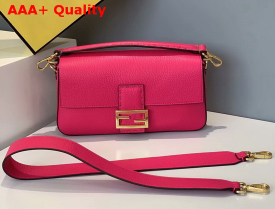 Fendi Baguette Bag in Rose Romano Leather Replica