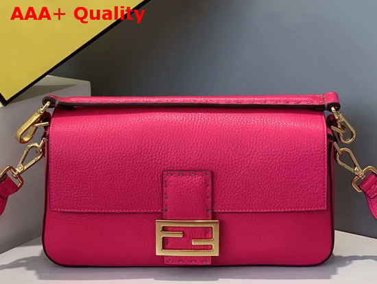 Fendi Baguette Bag in Rose Romano Leather Replica