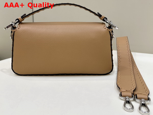 Fendi Baguette Beige Selleria Bag with Oversize Topstitching Replica