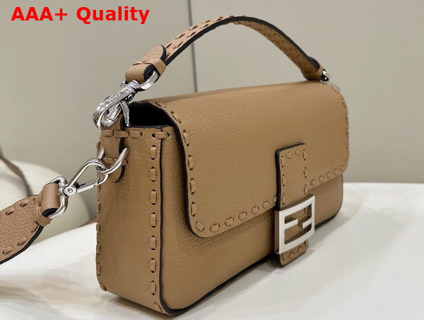 Fendi Baguette Beige Selleria Bag with Oversize Topstitching Replica