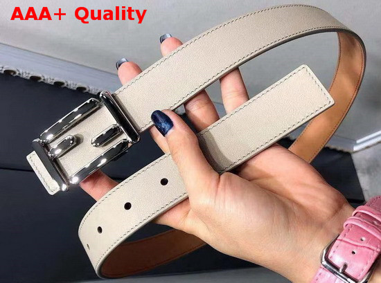 Fendi Baguette Belt in Light Grey Calfskin Replica