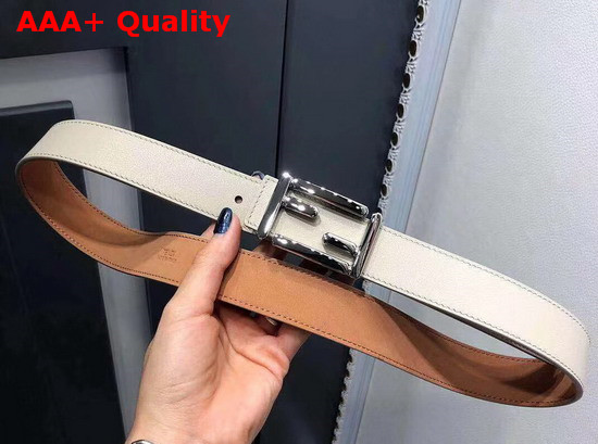 Fendi Baguette Belt in White Calfskin Replica