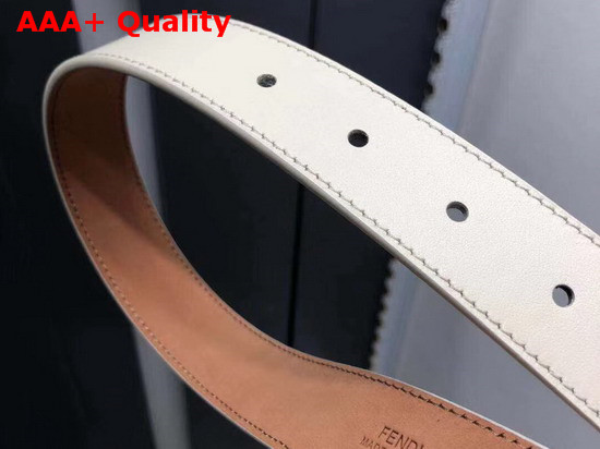 Fendi Baguette Belt in White Calfskin Replica