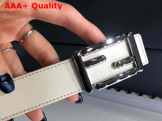 Fendi Baguette Belt in White Calfskin Replica