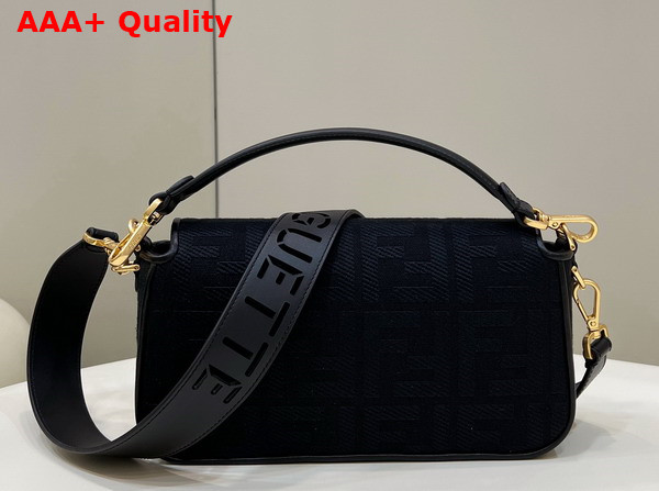 Fendi Baguette Black FF Canvas Bag Replica