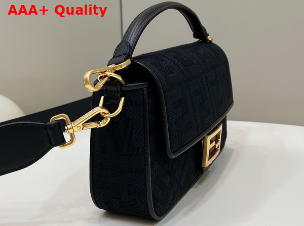 Fendi Baguette Black FF Canvas Bag Replica