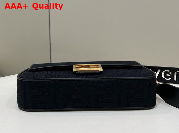 Fendi Baguette Black FF Canvas Bag Replica