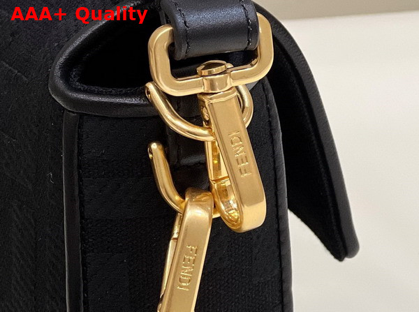 Fendi Baguette Black FF Canvas Bag Replica