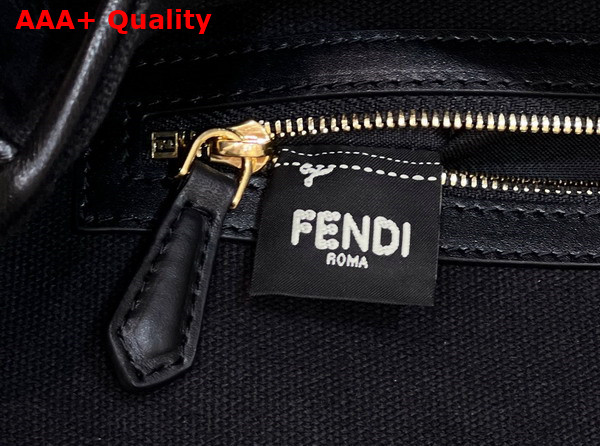 Fendi Baguette Black FF Canvas Bag Replica