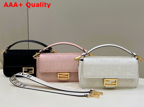 Fendi Baguette Black FF Canvas Bag Replica