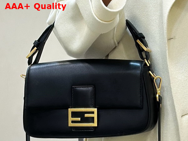 Fendi Baguette Black Nappa Leather Bag Replica