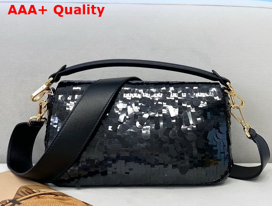 Fendi Baguette Black Sequined Bag Replica