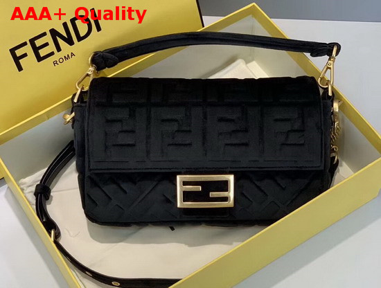 Fendi Baguette Black Velvet Bag Replica