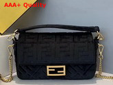 Fendi Baguette Black Velvet Bag Replica