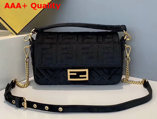 Fendi Baguette Black Velvet Bag Replica