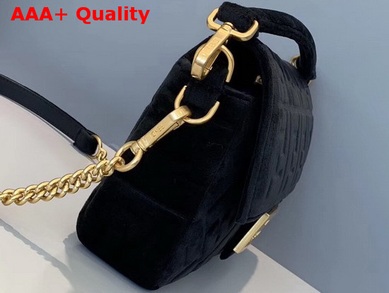 Fendi Baguette Black Velvet Bag Replica