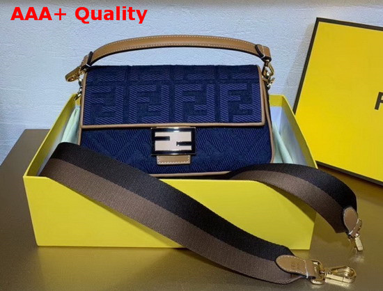 Fendi Baguette Blue Denim Bag Replica