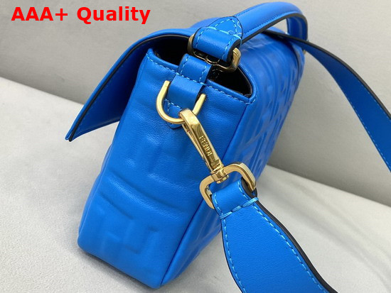 Fendi Baguette Blue Nappa Leather FF Bag Replica